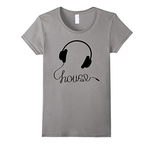 Women's House Music T-Shirt Small Slate