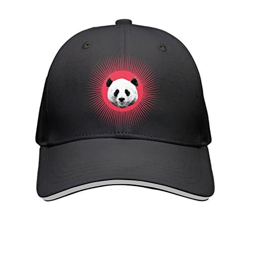 SPN37Y Adjustable Sandwich Cap Snapback Hat Sports Caps Printed Style Panda Red Sun Snapback Cap Trucker Cap