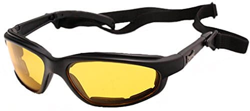 Choppers Foam Padded Yellow Lens Motorcycle Sunglasses w/ Head Strap