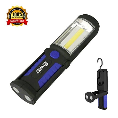 LED Work Light,Evepoly Rechargeable Portable Magnetic Ultra Bright Cob Work Light,180° Beam Angle Flood Light for Camping,Car and Truck Repair,Travelling,Home using,Blackout and Emergency …