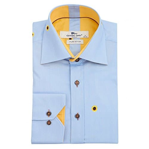 Claudio Lugli Pinstripe Sunflower Print Mens Shirt