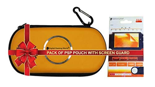 Digital Gaming World® ZIP Pouch / Case with Screen Guard For P-S-P 1000/2000/3000 and E-1000/E-1004(Latest Editions) (Console Not Included) Yellow Color