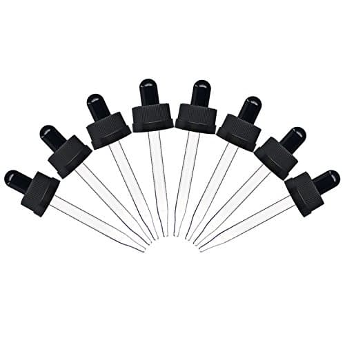 CettkownsGlass Eye Droppers with Pressure Rotating Child Safety Cover Perfect for Essential Oils, Set of 8, Compatible with doTERRA and Young Living 30ml Bottles