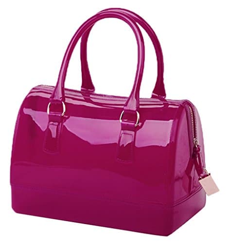 Remeehi Women Charming Jelly Pillow-shaped Shoulder Bag Top Handle Bag Tote (Rose Red)