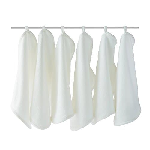 Bamboo Baby Washcloth (6 pack) | Super Soft &amp; Absorbent | 10”x 10” With Attractive Rounded Corners and Convenient Hanging Hook | Free Natural Baby E-Book