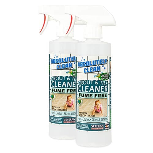 FAST GROUT CLEANER! - Professional Strength, Natural Enzyme Formula - Fast Acting, Fume Free - USA Made (16oz 2 Pack Cleans Up To 500 sq ft)