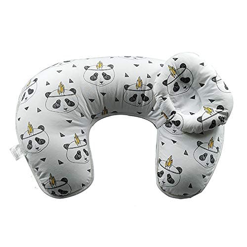 Hothuimin Baby Nursing Pillow and Positioner, Newborn Lounger, Maternity Baby Breastfeeding Pillow, Machine Washable Infant U-Shaped Cotton Feeding Waist Cushion (Panda)