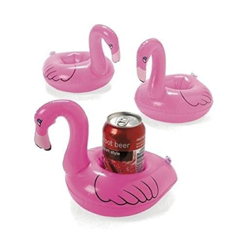 Mini Cute Flamingo Drink Can Holder PVC Inflatable Floating Swimming Pool Bathing Beach Party Kids