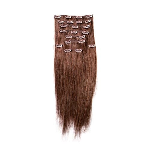 Sono 1 Count 120 g 16" Clip-in Straight Sono 1 Count 100% Human Hair Extensions, #3R Darkest Brown &amp; Auburn