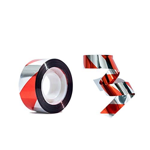 EcoTape Red Silver 197 Feetx1 Inch Bird Scare Tape, Reflective Bird Repellent Tape (2)