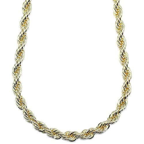 Mega Jewellery Gold Plated RUN DMC HIP HOP Rope Chain, Dookie Chain 8mm X 24" FILLED - BEST QUALITY