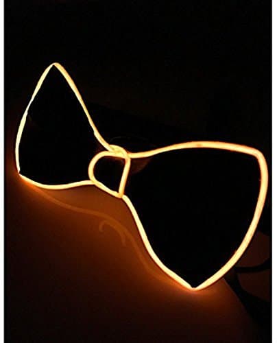 Orange Stylish LED El wire Bow Tie Perfect for Halloween Party Christmas Music Festival Rave Party Gift Fashion Limited Collection