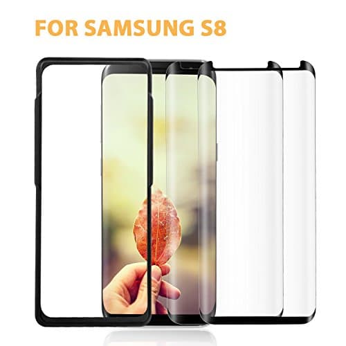 Atill Direct- Galaxy S8 Case-Friendly Tempered Glass Screen Protector(2 Pack) &amp; 1 Easy Installation Frame for Samsung Galaxy S8