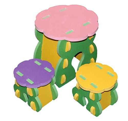 EVA Foam Table & 2 Chair Set for Children Soft Durable & Comfortable Tea Table