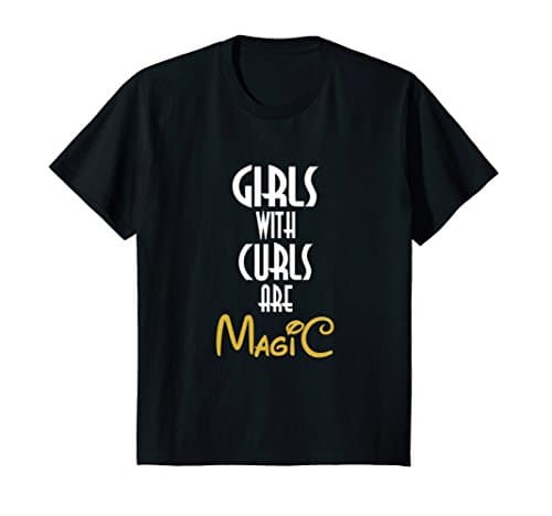 Kids Girls with Curls are Magic TShirt 8 Black