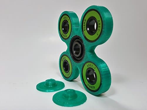 Green EDC Quad Spinner Fidget toys, Fidget Hand Spinners Stress Reducer - Perfect For ADD, ADHD, Anxiety, and Autism Adult Children For Killing Time (green)