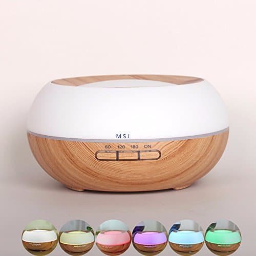 Essential Oil Diffuser 300ml,Aromatherapy Ultrasonic Cool Mist Aroma Humidifier with 7 Color LED Lights Changing and Waterless Auto Shut-off Fuction for Home Office Bedroom Room (Model11)