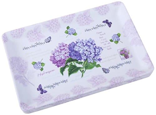 Shall Housewares International 81314H S/6 6 Piece Melamine Rectangular Serving Tray, Hydrangea