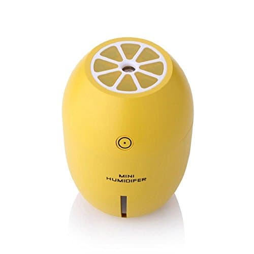 Ainingshi 180ml Lemon Humidifier USB Mini Portable Humidifier with LED light Steam Diffuser Mist Office Room for Applicable to Any Place (Yellow)