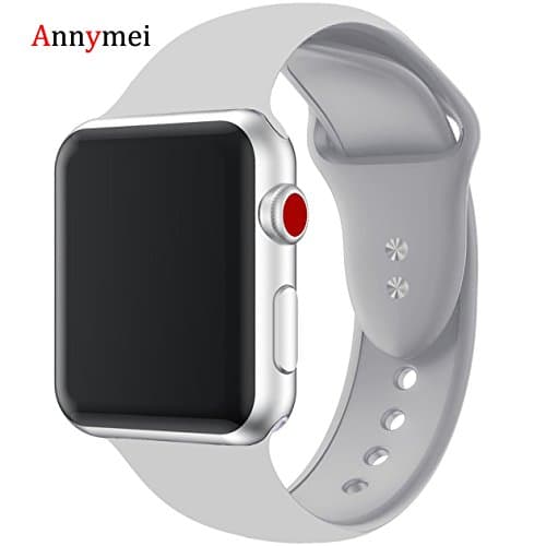 Annymei Watch Band, Durable Soft Silicone Replacement Compatible Watch Strap Replacement Sport Band Watch Band Series 5/4/3/2/1 Sport, Edition