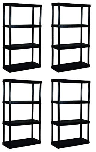 Gracious Living 4 Medium Duty Shelf Unit, Black (Pack of 4)