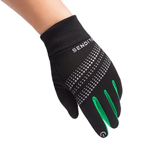Men Winter Warm Gloves Womens Touch Screen Gloves Anti-slip Sports Gloves Driving Cycling Gloves (Green, S)