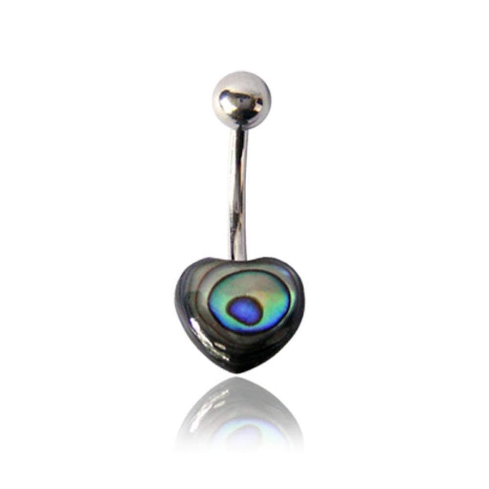 Earth AccessoriesOrganic Shell Belly Button Ring Piercing for Women - Navel Belly Button Rings with Surgical Steel - with Abalone, Mother of Pearl, and More