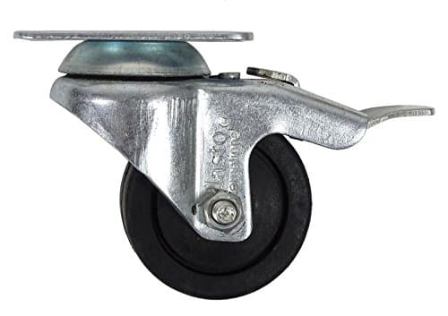 Plasto 176 Lbs Load Capacity 50 mm Chrome Finish Revolving Plate Wheels With Brakes