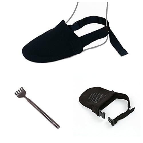 Heavy Duty Large Cast Sock Toe Cover and Cast Scratcher Bundle – Perfect fit for foot, ankle and leg casts. Closed Toe Cover Keeps Toes Warm with Fleece Material. NonSlip Grip Traction Toe Protector