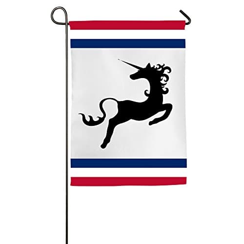 Unicorn Silhouette Single Side Print 1827 Inches Christmas Flag Garden Flag White