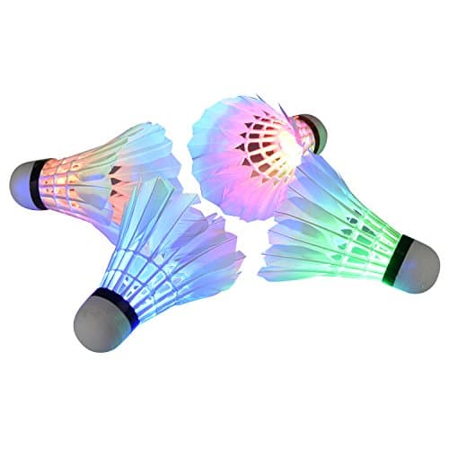 LED Badminton Shuttlecocks[4 Pack - 8 Lighting Mode] eLander Dark Night Glow Birdies Lighting For Outdoor &amp; Indoor Sports Activities