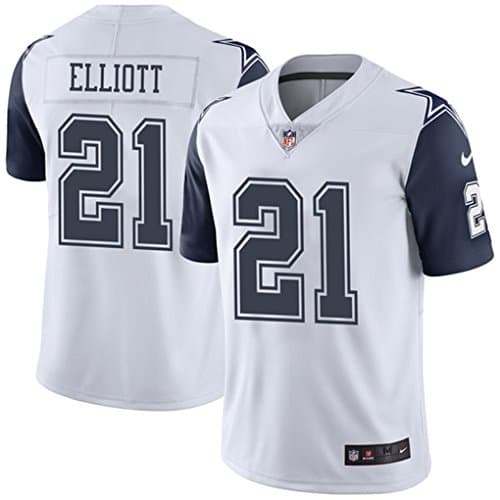 Elliott 21# Cowboys Mens Dallas White Color Rush Limited Team Spirit Jersey Medium