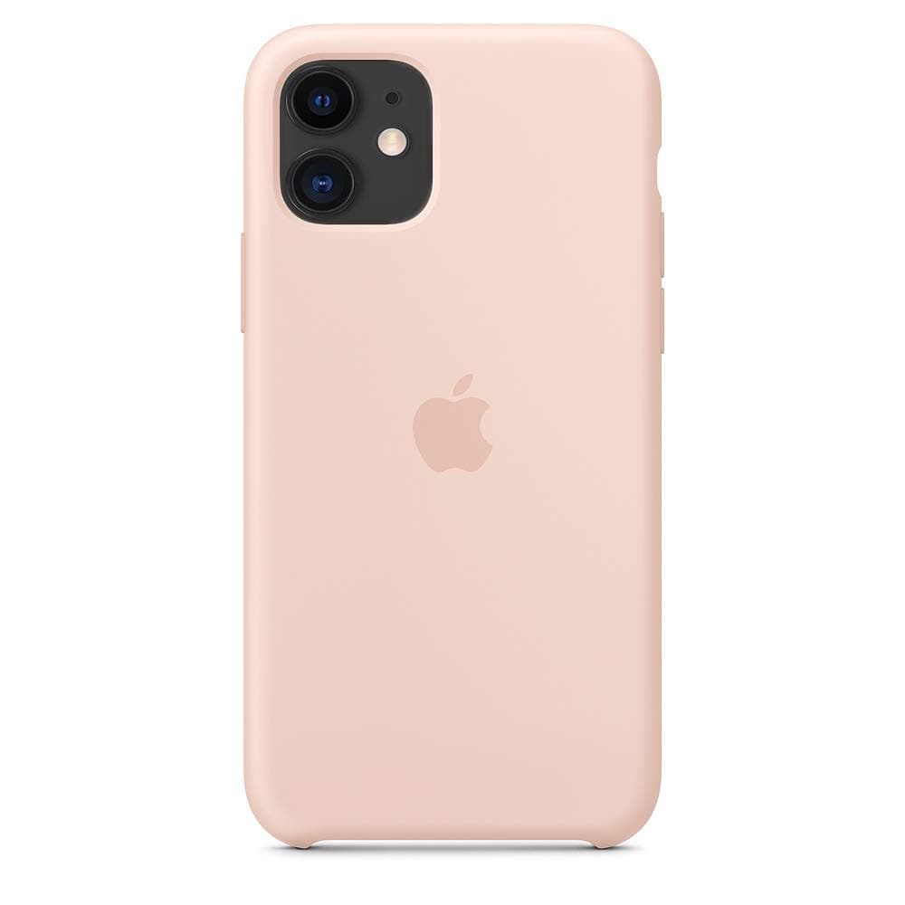 Anti-Drop iPhone 11 6.1 inch(2019) Liquid Silicone Case,Three Sides Soft Microfiber Cloth Lining Cushion，Shockproof Cover Case Drop Protection Case (Pink Sand)