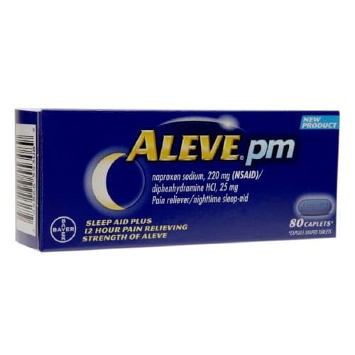 Aleve PM Caplets with Naproxen Sodium, 220mg Pain Reliever/Fever Reducer/Sleep Aid, 80 Count