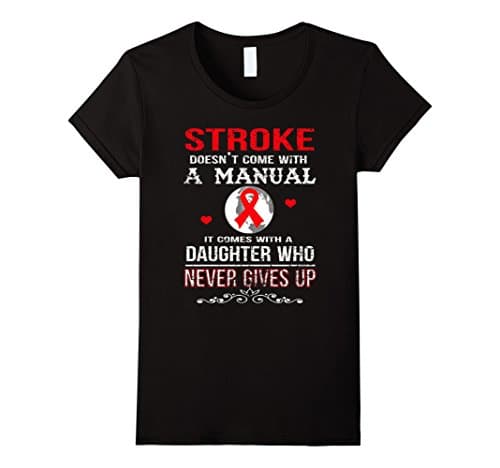 Womens Stroke comes with a daughter who never gives up t shirt XL Black