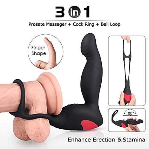 Unique Experience 100% Secret Packaging - Lasting Rooster Micro Vibration Therapy Flexible Locking Ring with Rabbit Ears, Rotating Thrusting Deep Throat Oral Tongue Stimulator Battery Massaging Toys