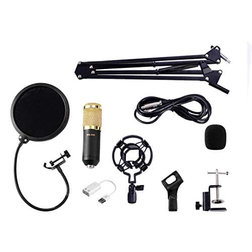 Condenser Microphone with Mic Suspension Scissor Arm Stand Shock Mount BM-800 US