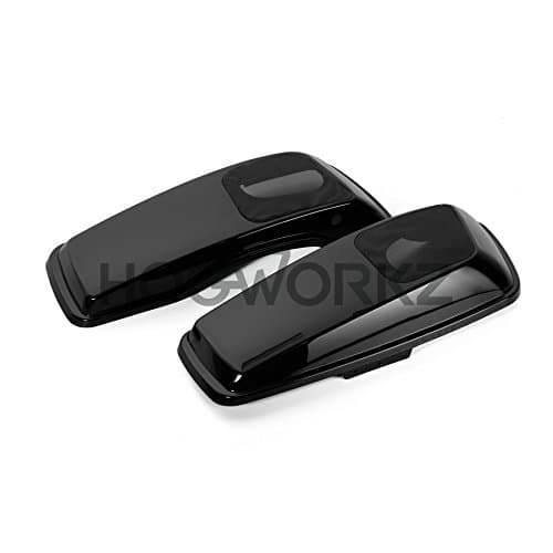 HOGWORKZ Harley Touring 2014-2016 Saddlebag Speaker Lids Vivid Black Grill