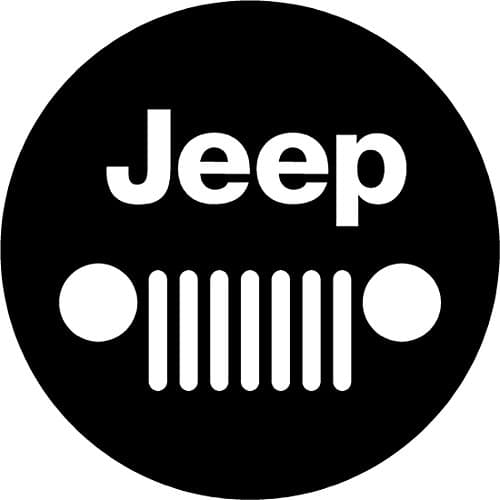 Jeep Black and White Grill Replacement Decal Sticker 6 Piece Set (2" = 51mm)