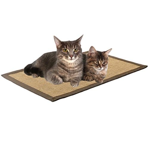 Cat Litter Mat, Natural Sisal Non-slip Cat Scratching Post Mat, Three-Layer Premium Carpet Cat Scratch Pad, Home Floor Bed Mat Size L(L 31.519.7 In, Brown)