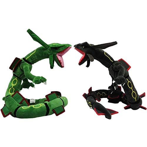 dingtian Plush toy Set Of 2 Pieces Anime Cartoon Green Black Rayquaza Plush Toys Soft Stuffed Animal Dolls 83cm