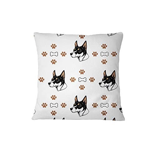 Miniature Fox Terrier Dog Bones Paws Sofa Bed Home Decor Pillow Cover Pillow &amp; Cover Set RENJUNDUN
