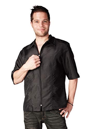 Ladybird Line Black Front Zipper Groomer Jacket Ideal for Pet Groomers Hair Resistant and Water Resistant Sizes - Size 2XL