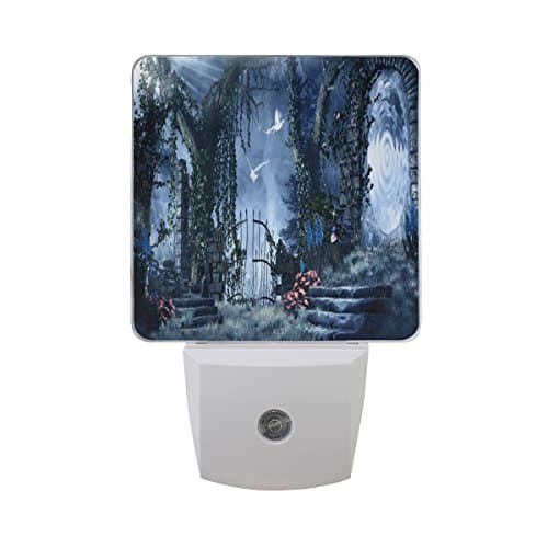 Saobao LED Night Light Energy saving Magic Portal In The Abandoned Garde Auto Senor Dusk to Dawn Night Light great for Bedroom bathroom living room Hallway any dark room, for child and adults