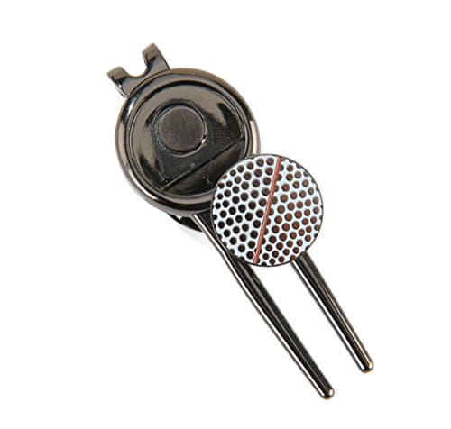 Divot Tool with Magnetic Alignment Golf Ball Marker