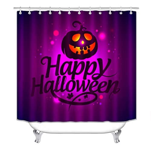 wxfhome HD Printed Halloween Shower Curtains, Bathroom Halloween Decorations, Include Accessories 12 Hooks(72X72 Inches)