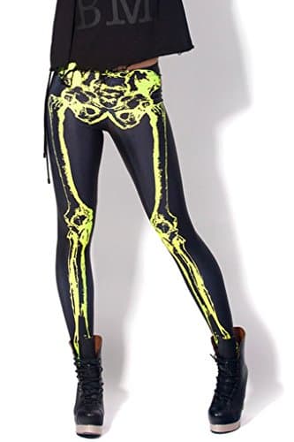 Forliesa Womens Skull Print Soft Leggings Pant Free Size