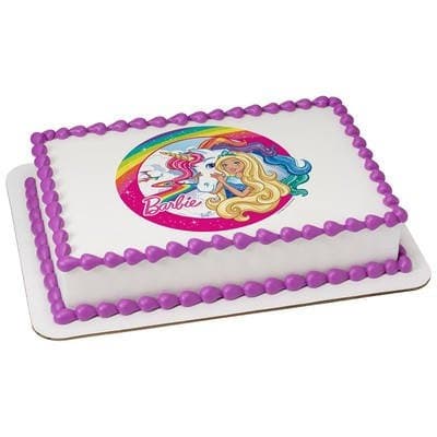 Barbie Dreamtopia Rainbows Edible Cake Topper or Cupcake Topper Decorations (7.5"x10" Rectangle)