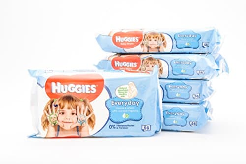 Huggies Everyday Cleanse &amp; Refresh, Gentle Cleaning Natural Absorbent Wipes. No Alcohol, Hypoallergenic, Cucumber Scent. Perfect for Newborns &amp; Gentle (5-Pack)