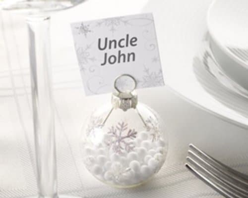 Snowflake Bauble Place Card Holder (Set of 6)